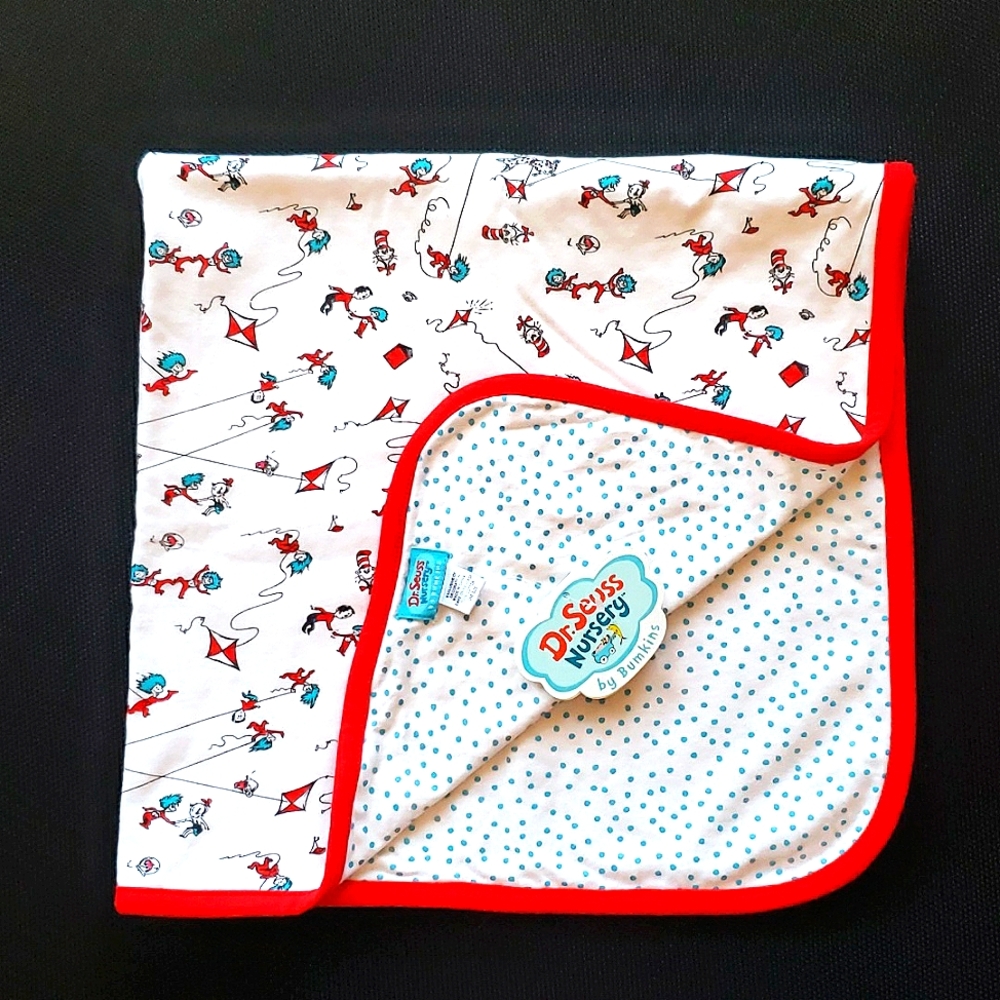 Vtg New Dr. Seuss Nursery Bumkins Baby Blanket 100% Cotton 26” x 26” - Picture 2 of 5